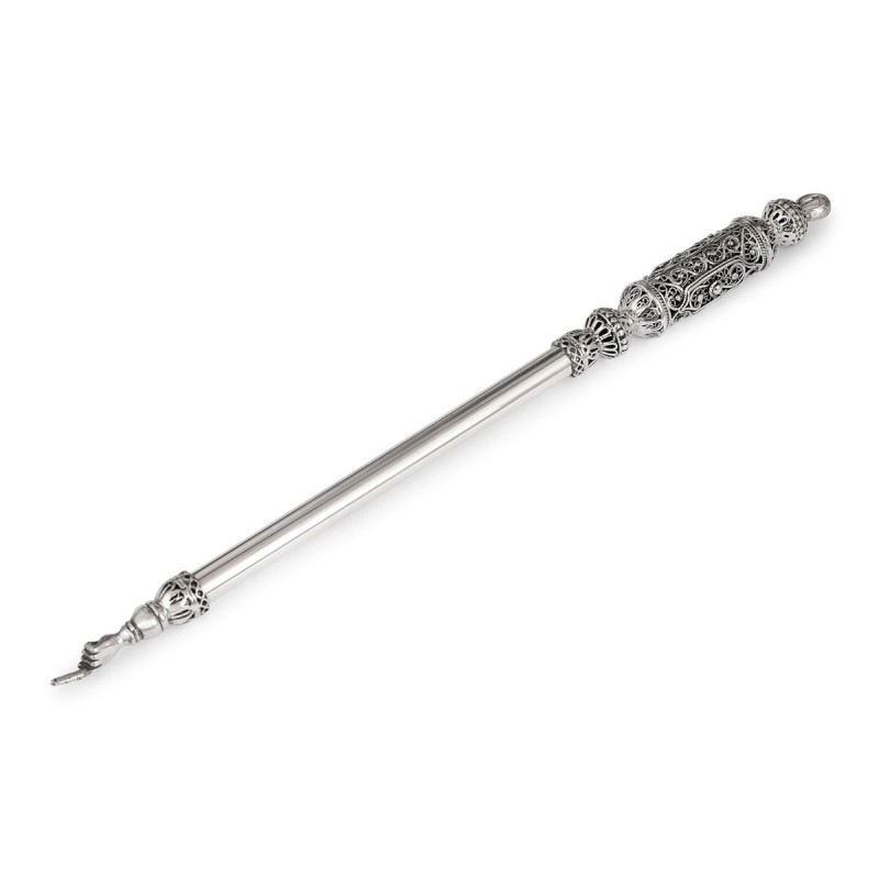 Traditional Yemenite Art Handcrafted Sterling Silver Yad (Torah Pointe